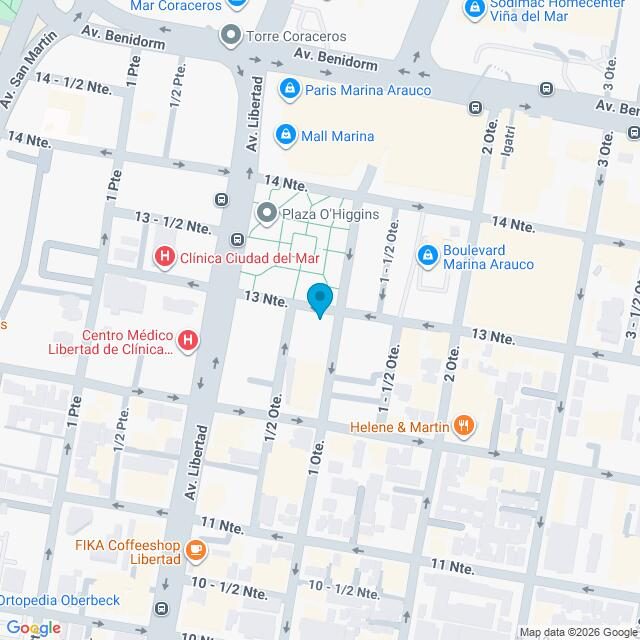 Mapa Clínica Viña del Mar 13 Norte