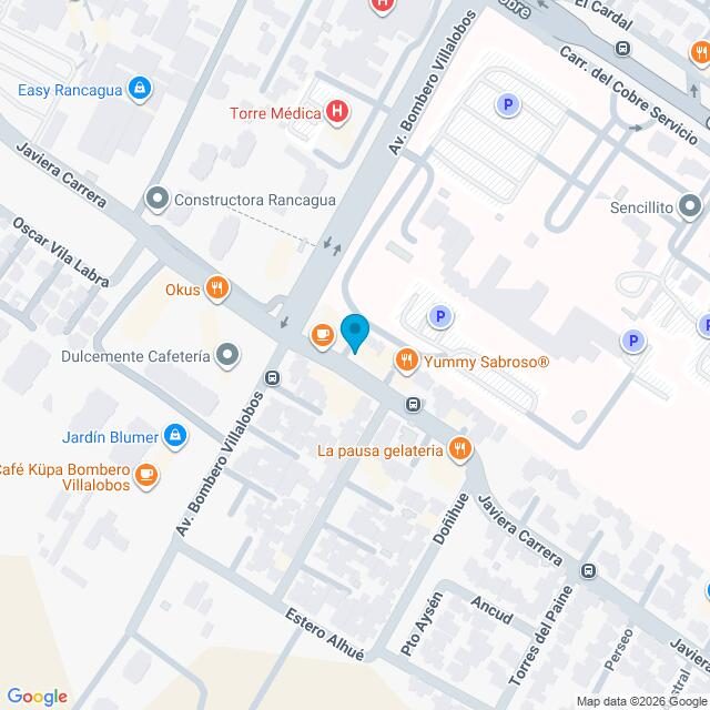 Mapa Clínica Rancagua Javiera Carrera