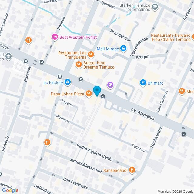 Mapa Clínica Temuco Av. Alemania
