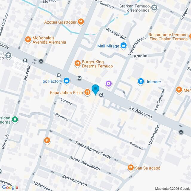 Mapa Clínica Temuco Av. Alemania